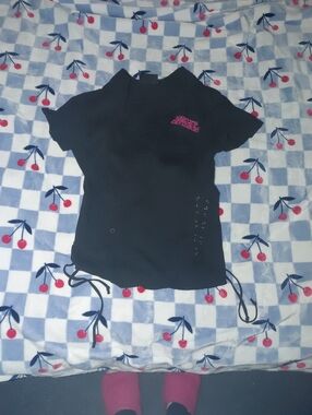 Harley-Davidson Black Shirt with Pink Embroidered Logo